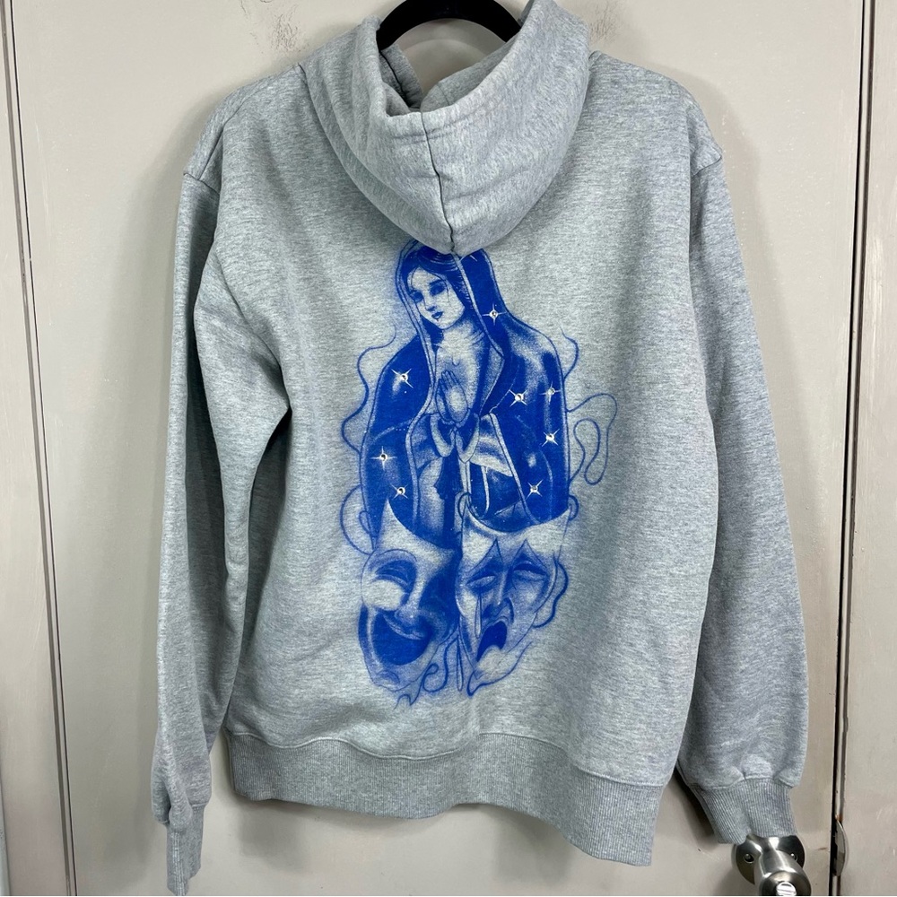 Gray Blue Virgen Mary Pullover